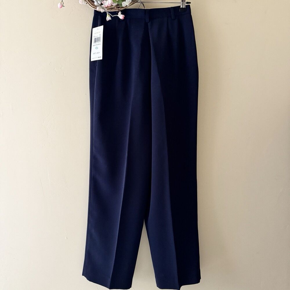Villager Liz Claiborne Slacks Navy Blue Career Suit Essentials Pants sz 6 New - Picture 2 of 7